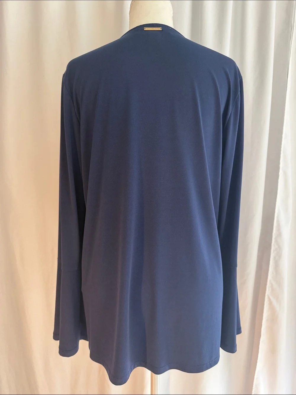 Michael Kors Navy Long-Sleeve Top with Gold Eyelet Detail